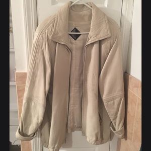 Tan leather jacket